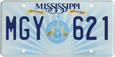 MS license plate MGY621