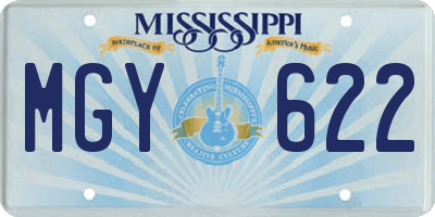MS license plate MGY622