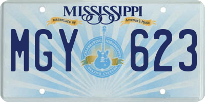 MS license plate MGY623