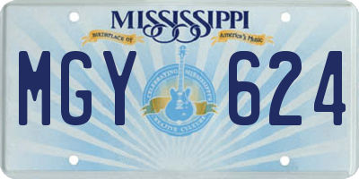 MS license plate MGY624