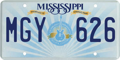 MS license plate MGY626