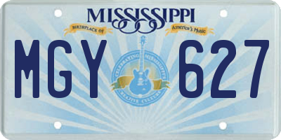 MS license plate MGY627