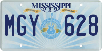 MS license plate MGY628