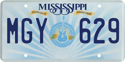 MS license plate MGY629