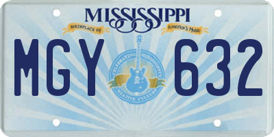 MS license plate MGY632