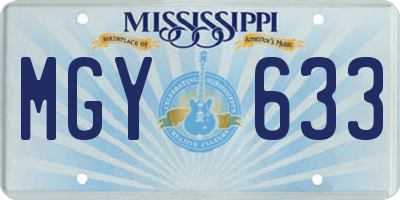 MS license plate MGY633