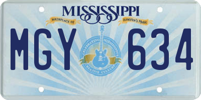 MS license plate MGY634