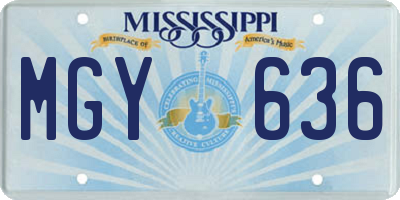 MS license plate MGY636