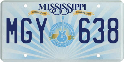 MS license plate MGY638