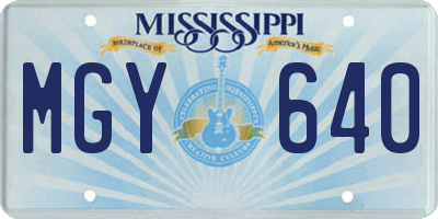 MS license plate MGY640