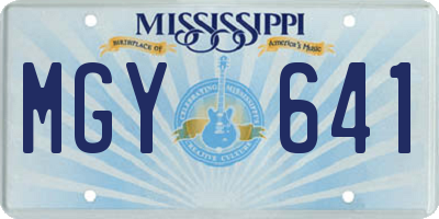 MS license plate MGY641
