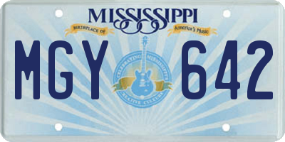MS license plate MGY642