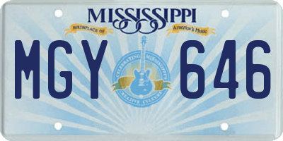 MS license plate MGY646
