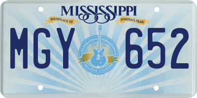 MS license plate MGY652