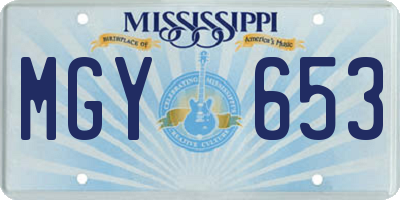 MS license plate MGY653