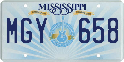 MS license plate MGY658