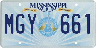 MS license plate MGY661