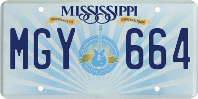 MS license plate MGY664