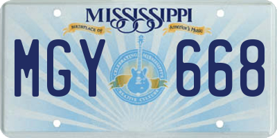 MS license plate MGY668