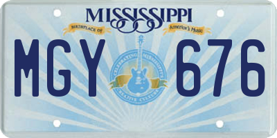 MS license plate MGY676