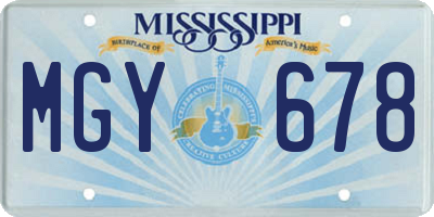 MS license plate MGY678