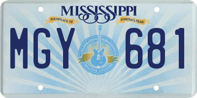 MS license plate MGY681