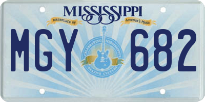 MS license plate MGY682