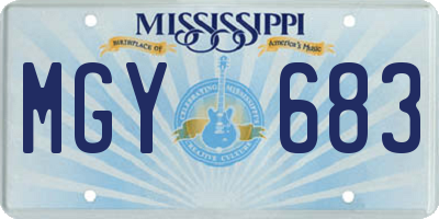 MS license plate MGY683