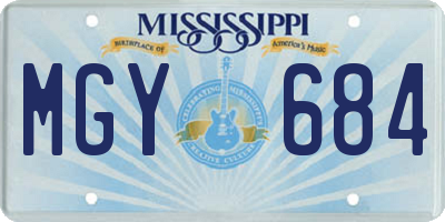 MS license plate MGY684