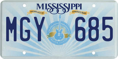 MS license plate MGY685
