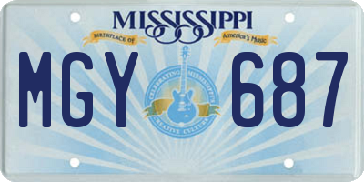 MS license plate MGY687