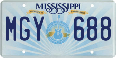 MS license plate MGY688