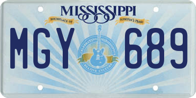 MS license plate MGY689