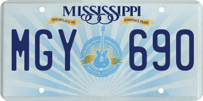 MS license plate MGY690