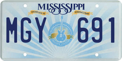 MS license plate MGY691