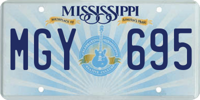 MS license plate MGY695