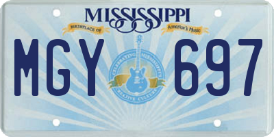 MS license plate MGY697
