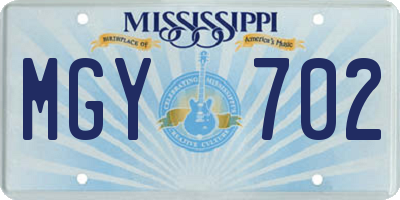 MS license plate MGY702