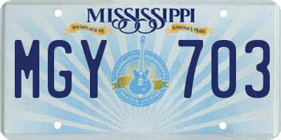 MS license plate MGY703