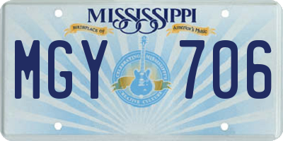 MS license plate MGY706