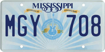 MS license plate MGY708