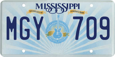 MS license plate MGY709