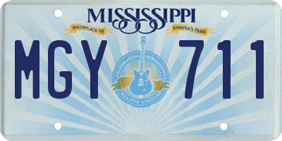 MS license plate MGY711