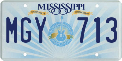MS license plate MGY713