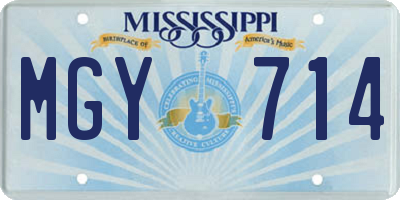 MS license plate MGY714