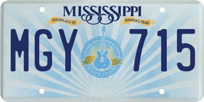 MS license plate MGY715