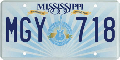 MS license plate MGY718