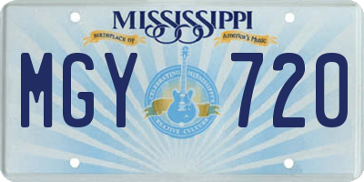 MS license plate MGY720