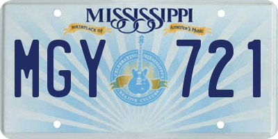 MS license plate MGY721