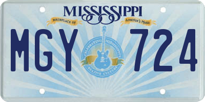 MS license plate MGY724